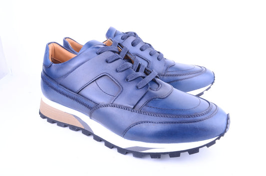 Pelle Line- 5753 Full Leather fashion Sneaker- Navy