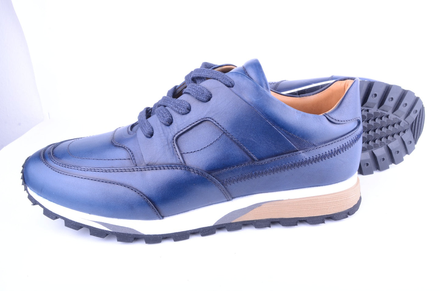 Pelle Line- 5753 Full Leather fashion Sneaker- Navy