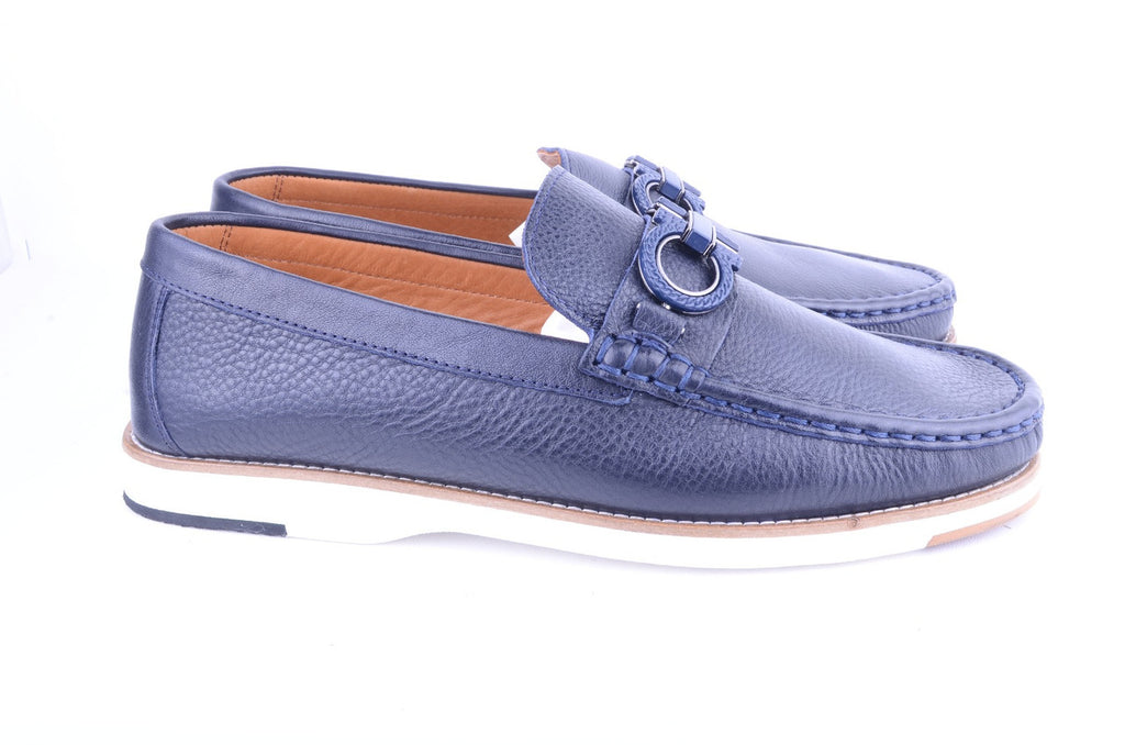 Pelle Line 5902-  Casual Buckle loafer -Navy