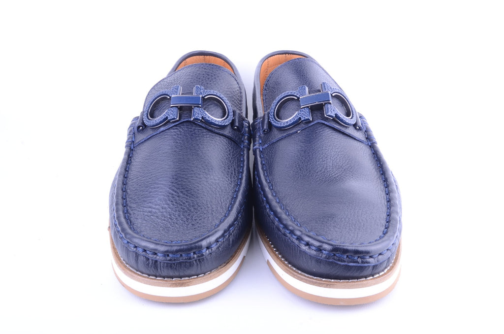 Pelle Line 5902-  Casual Buckle loafer -Navy