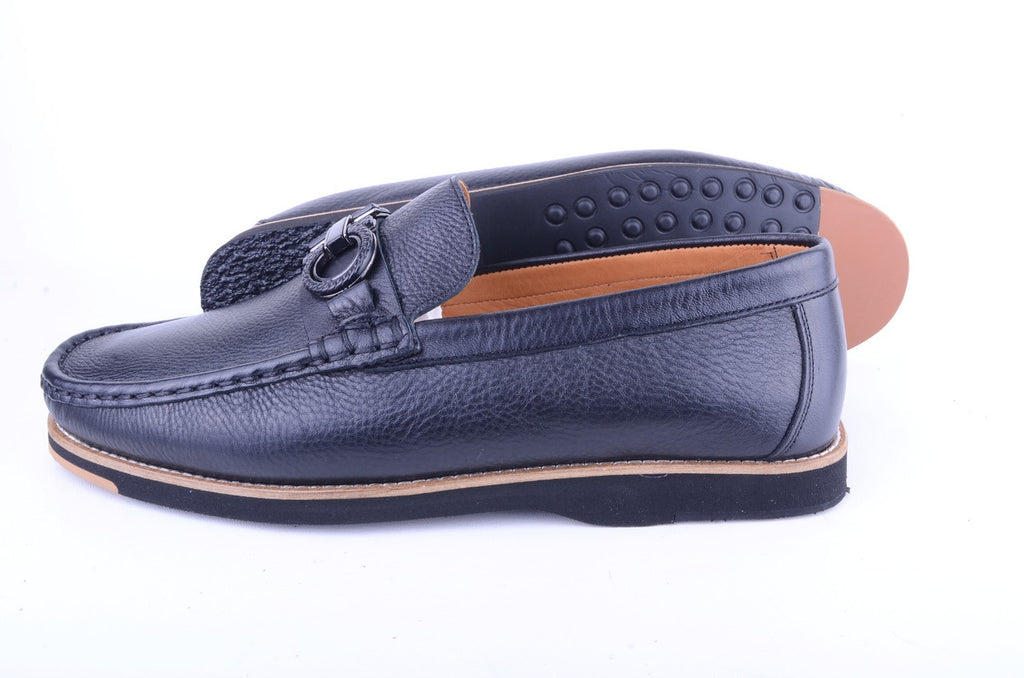 Pelle Line 5902-  Casual Buckle loafer -Black