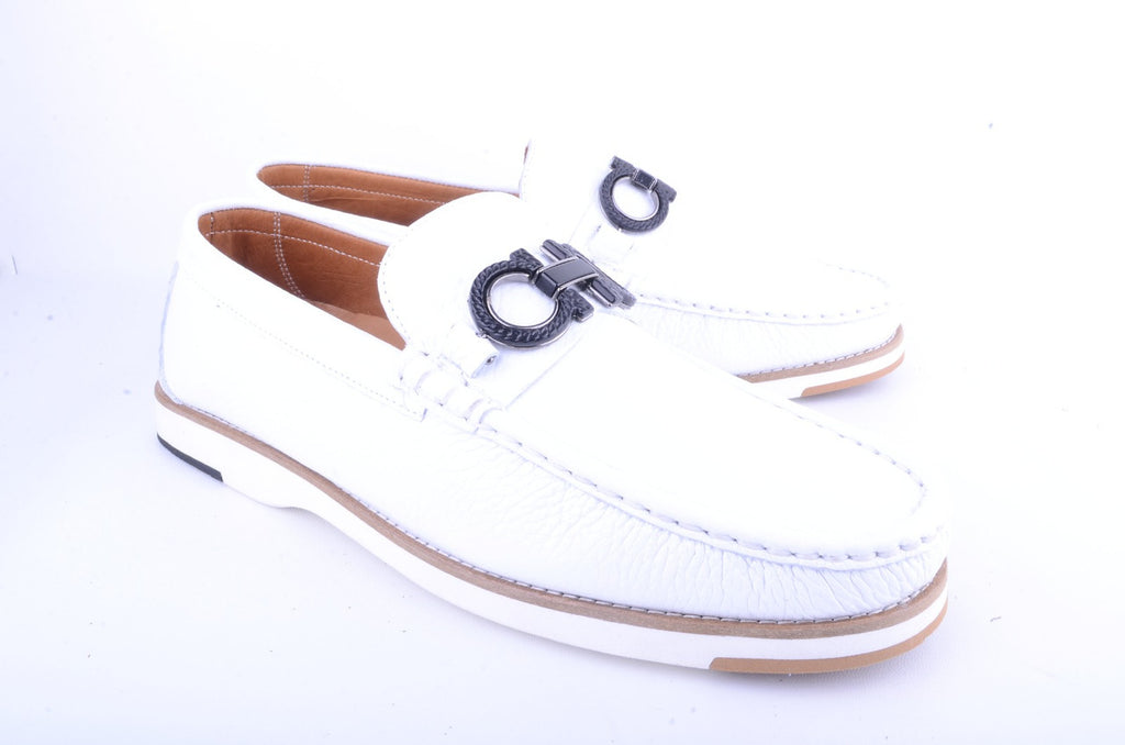 Pelle Line 5902-  Casual Buckle loafer -white