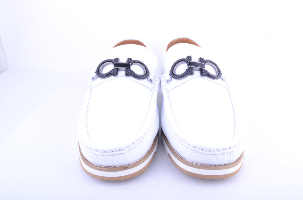 Pelle Line 5902-  Casual Buckle loafer -white
