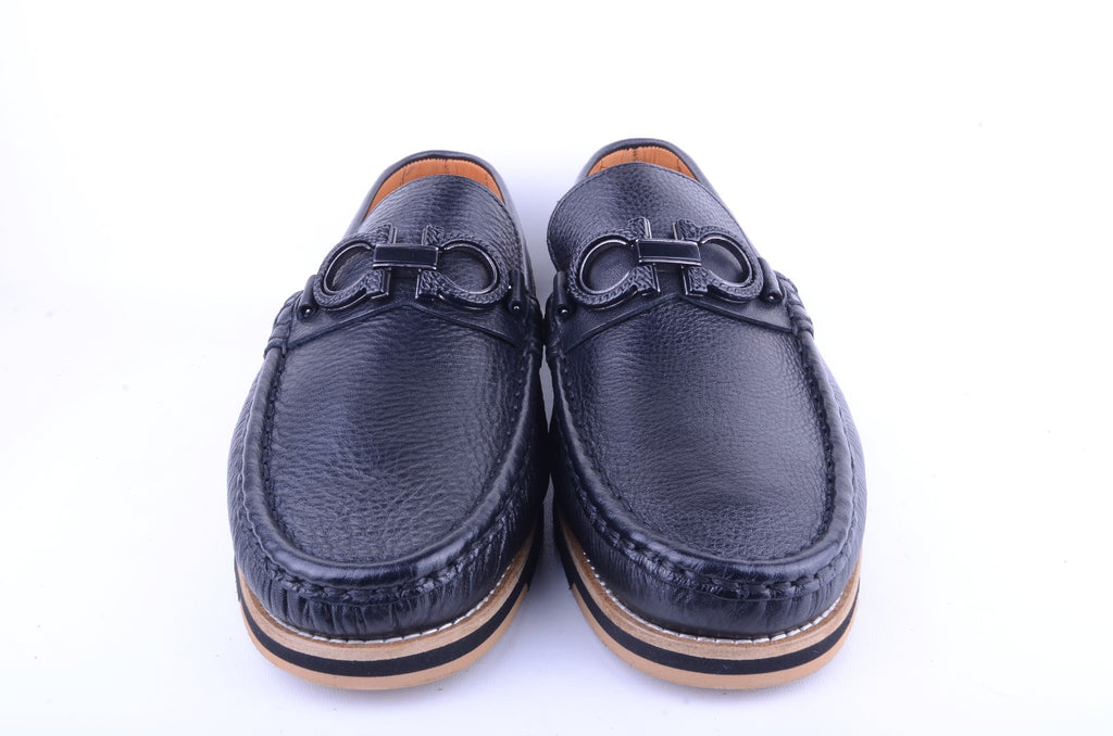 Pelle Line 5902-  Casual Buckle loafer -Black