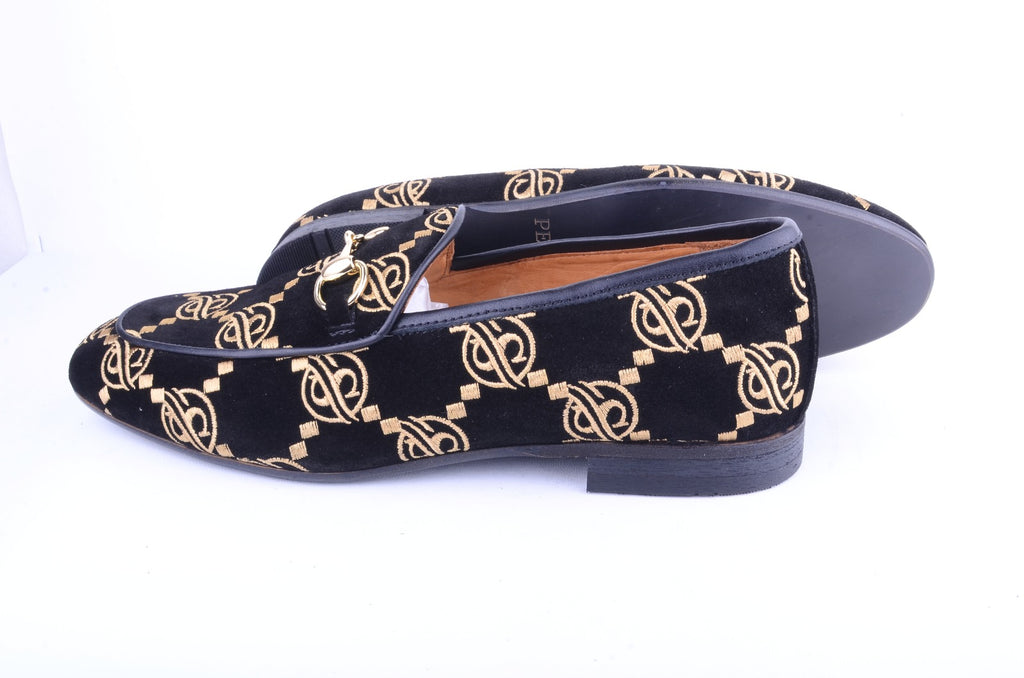 Pelle Line-  5983 Bit Buckle loafer -Black Suede