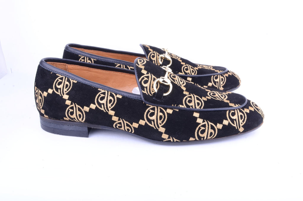 Pelle Line-  5983 Bit Buckle loafer -Black Suede