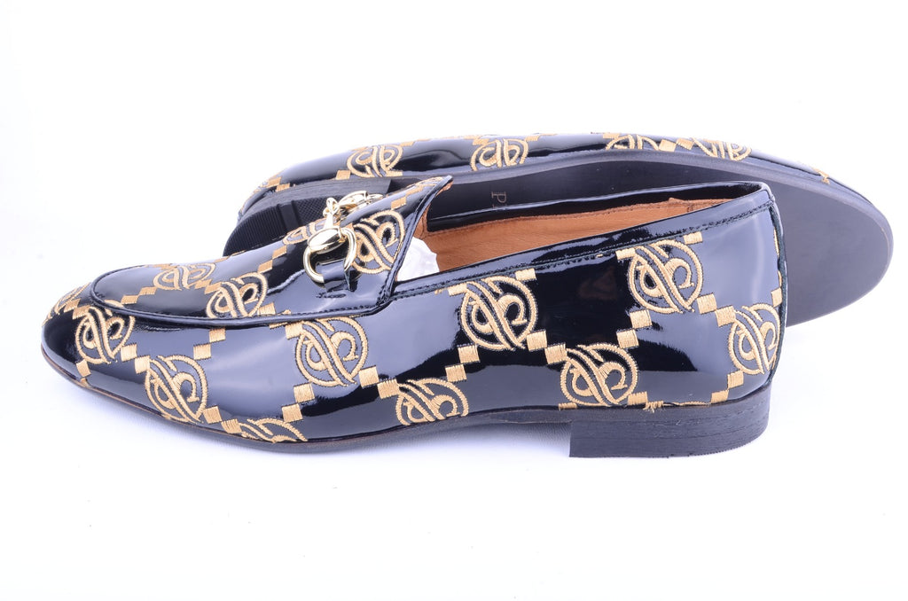 Pelle Line-  5983 Bit Buckle loafer -Black Patent