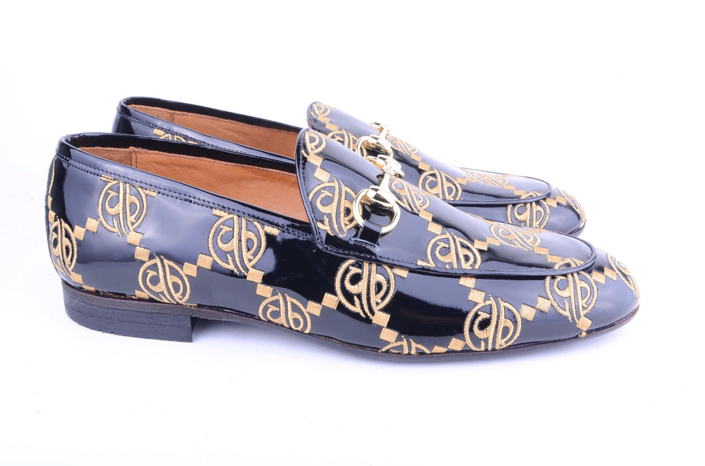 Pelle Line-  5983 Bit Buckle loafer -Black Patent
