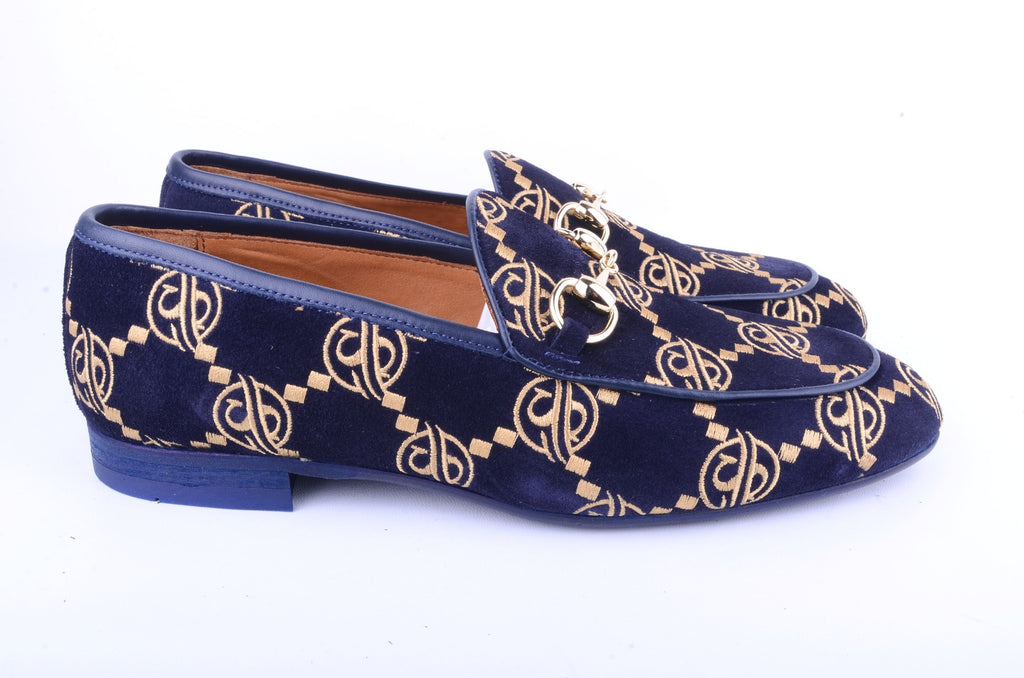 Pelle Line-  5983 Bit Buckle loafer -Navy Suede