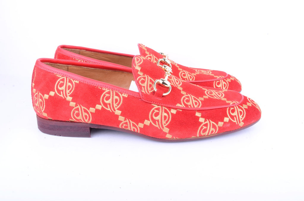 Pelle Line-  5983 Bit Buckle loafer -Red Suede