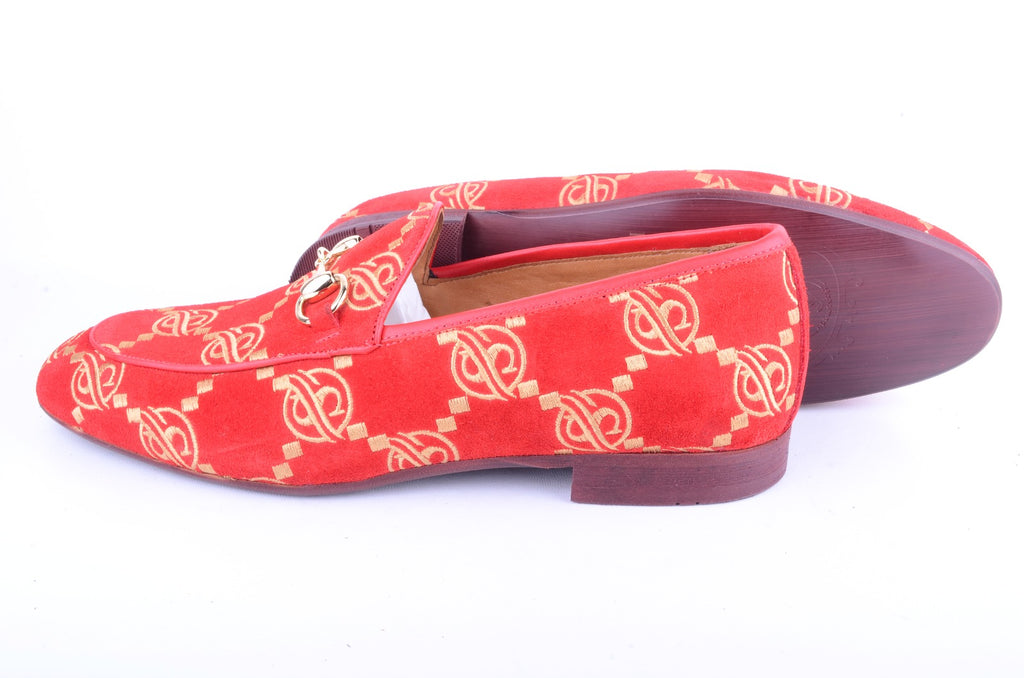 Pelle Line-  5983 Bit Buckle loafer -Red Suede