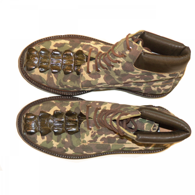 Massimo Matteo 10016 Suede Work Boot w/ Alligator Tail - Military Camo