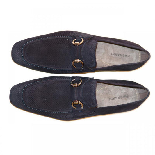 Magnanni 13008 Perforated Suede Bit Loafer w/ Flex Sole - Navy