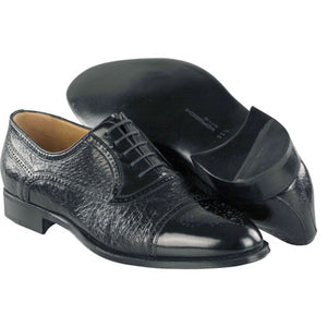 Moreschi Abano Soft Peccary & Calfskin Cap Toe Lace Up - Black