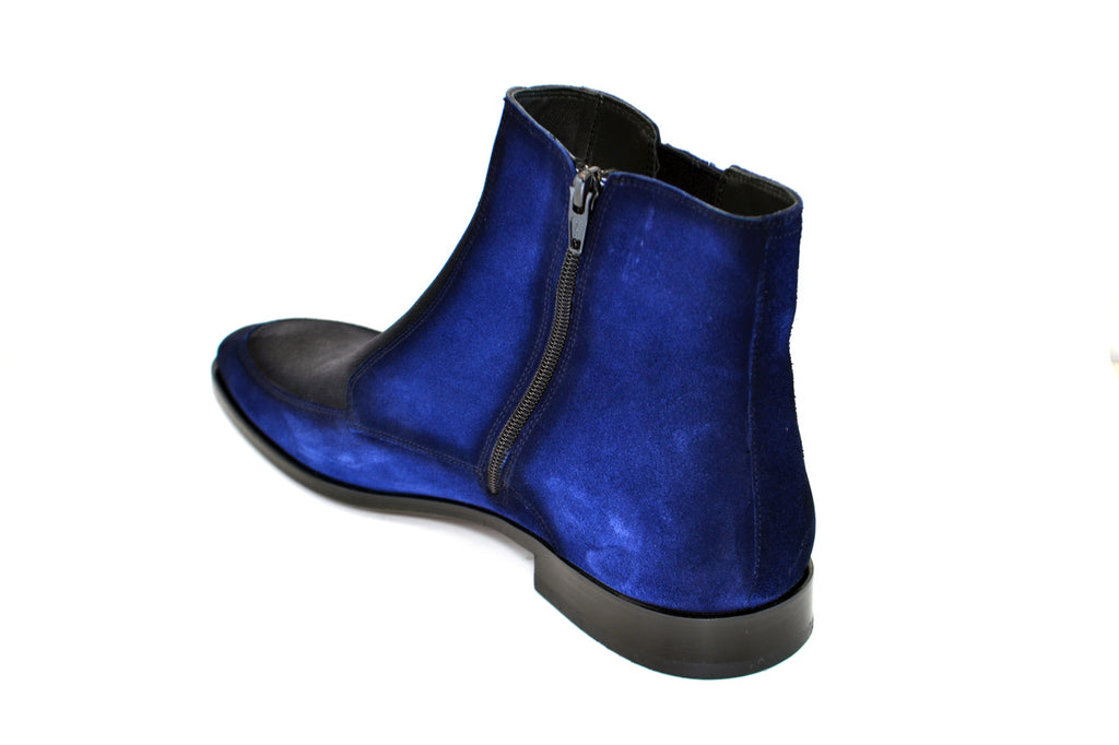 Corrente 2077 Two Tone Suede Boot - Blue-Grey