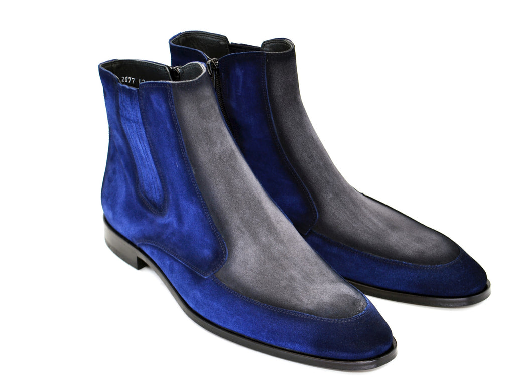 Corrente 2077 Two Tone Suede Boot - Blue-Grey
