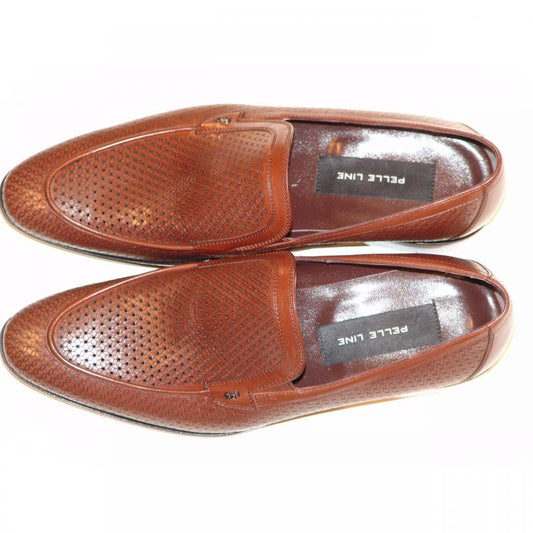 Pelle Line Exclusive 2983 Geometric Perforated Loafer - Brown