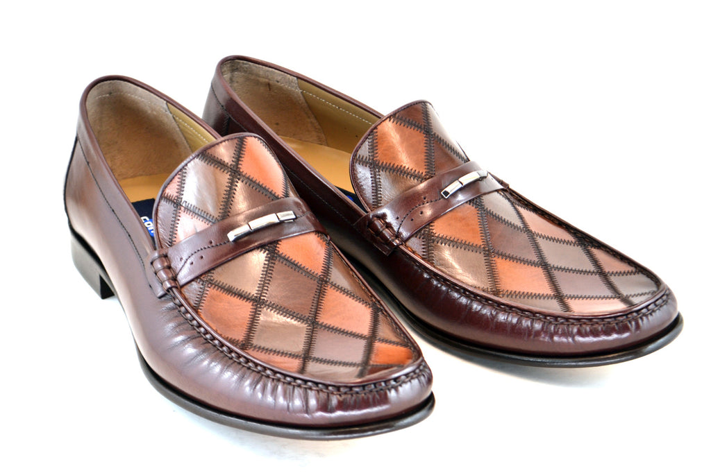 Corrente 3898 Patched Leather Bit Moccasin - Multi Brown