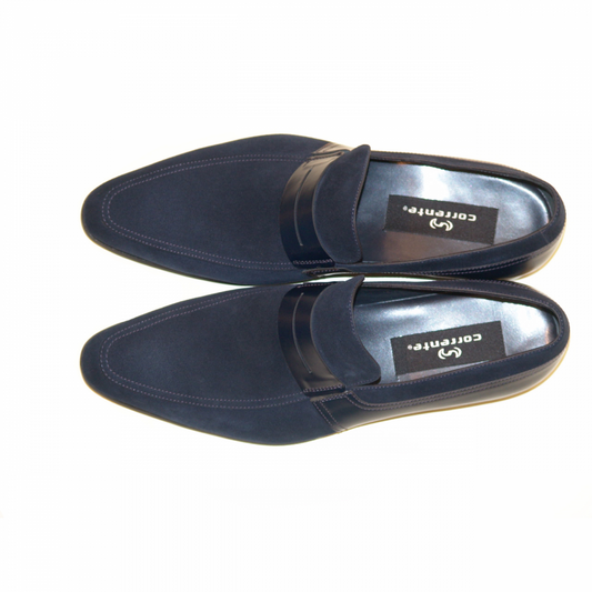 Corrente 4127 Suede/Leather Loafer - Navy