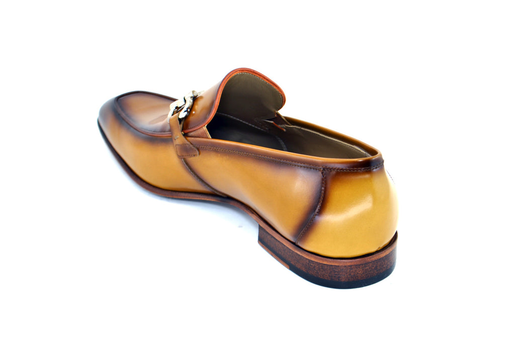 Corrente 4851 Burnished Buckle Loafer - Tan