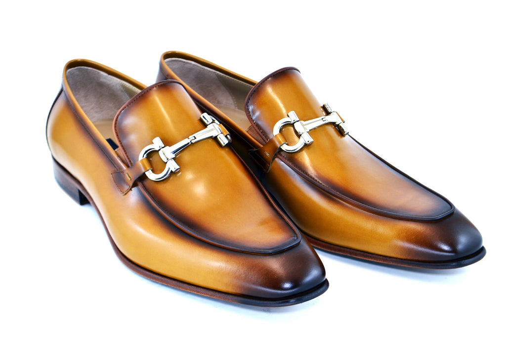 Corrente 4851 Burnished Buckle Loafer - Tan