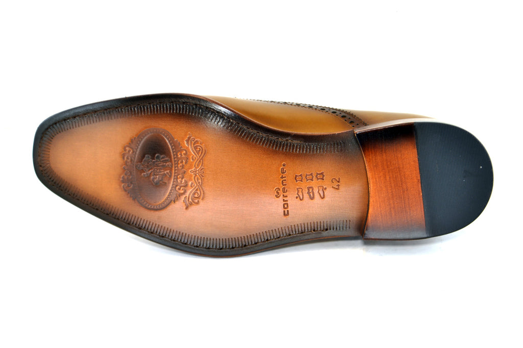 Corrente 5125 Medallion Toe Perforated Lace Up - Camel