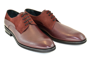 Corrente 5341HS Leather/Suede Plain Toe Lace Up - Burgundy
