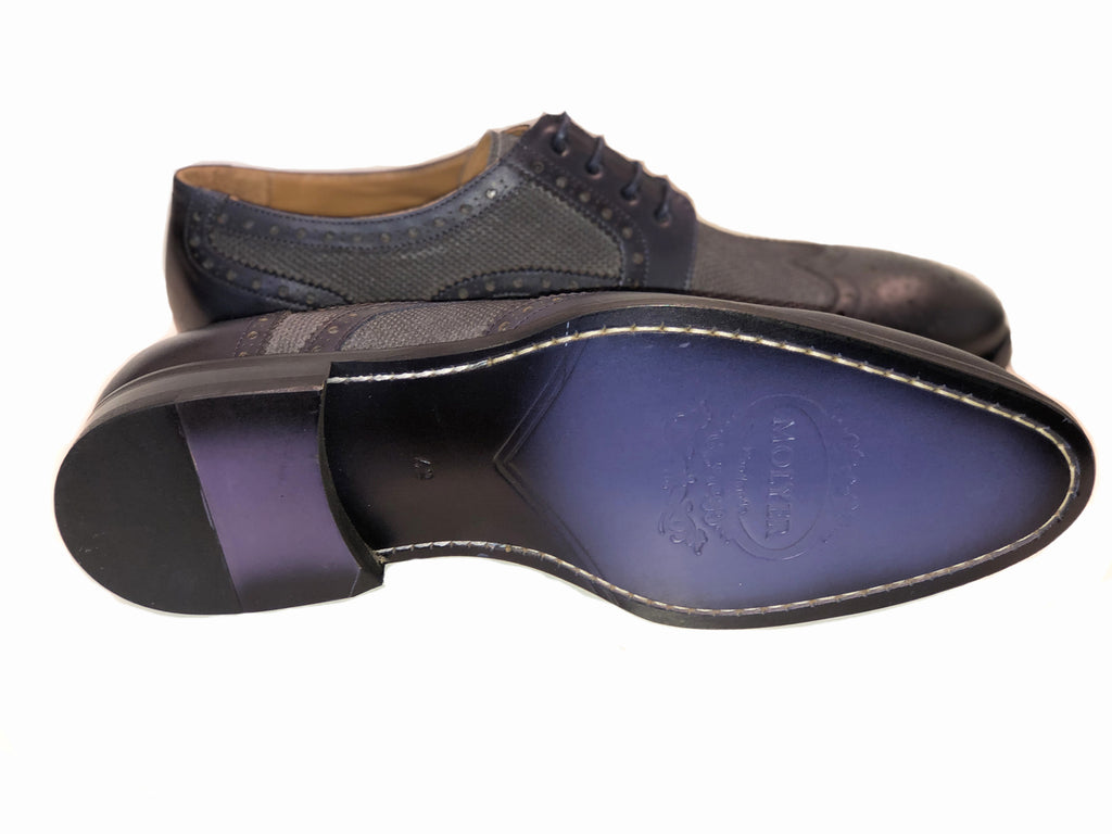 Pelle Line Exclusive 7126 Two Tone Spectator Wingtip Lace Up - Navy/Grey