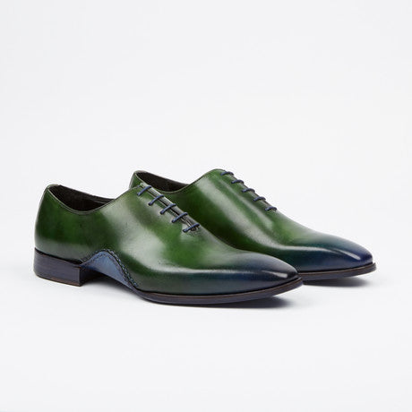 Fertini 8805 Rolled Sole Oxford Lace Up - Green/Navy