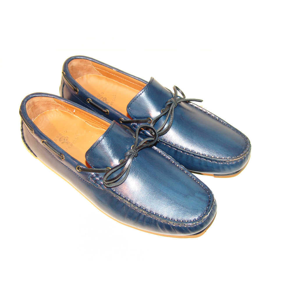 Pelle Line Exclusive 7810 Bow Driving Shoes - Blue