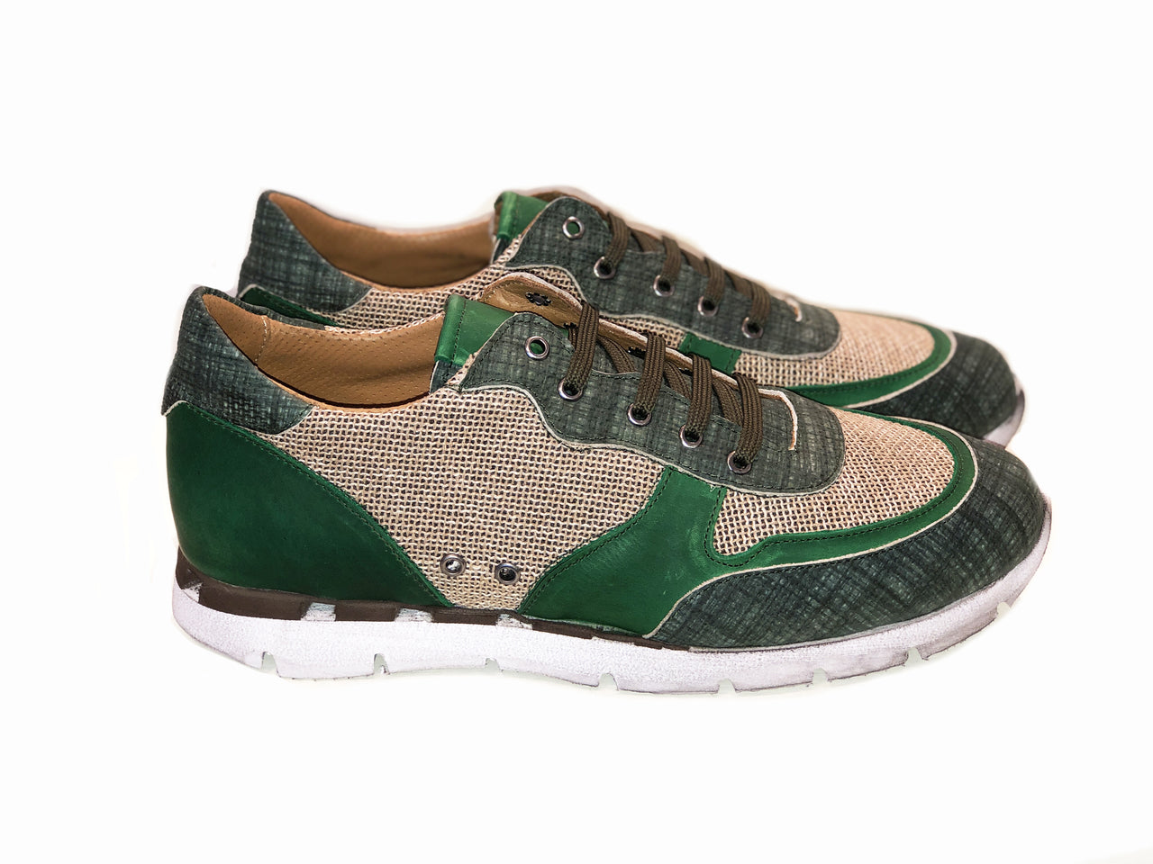 Pelle Line Exclusive 8119 Casual Lace Up Sneaker - Green Multi