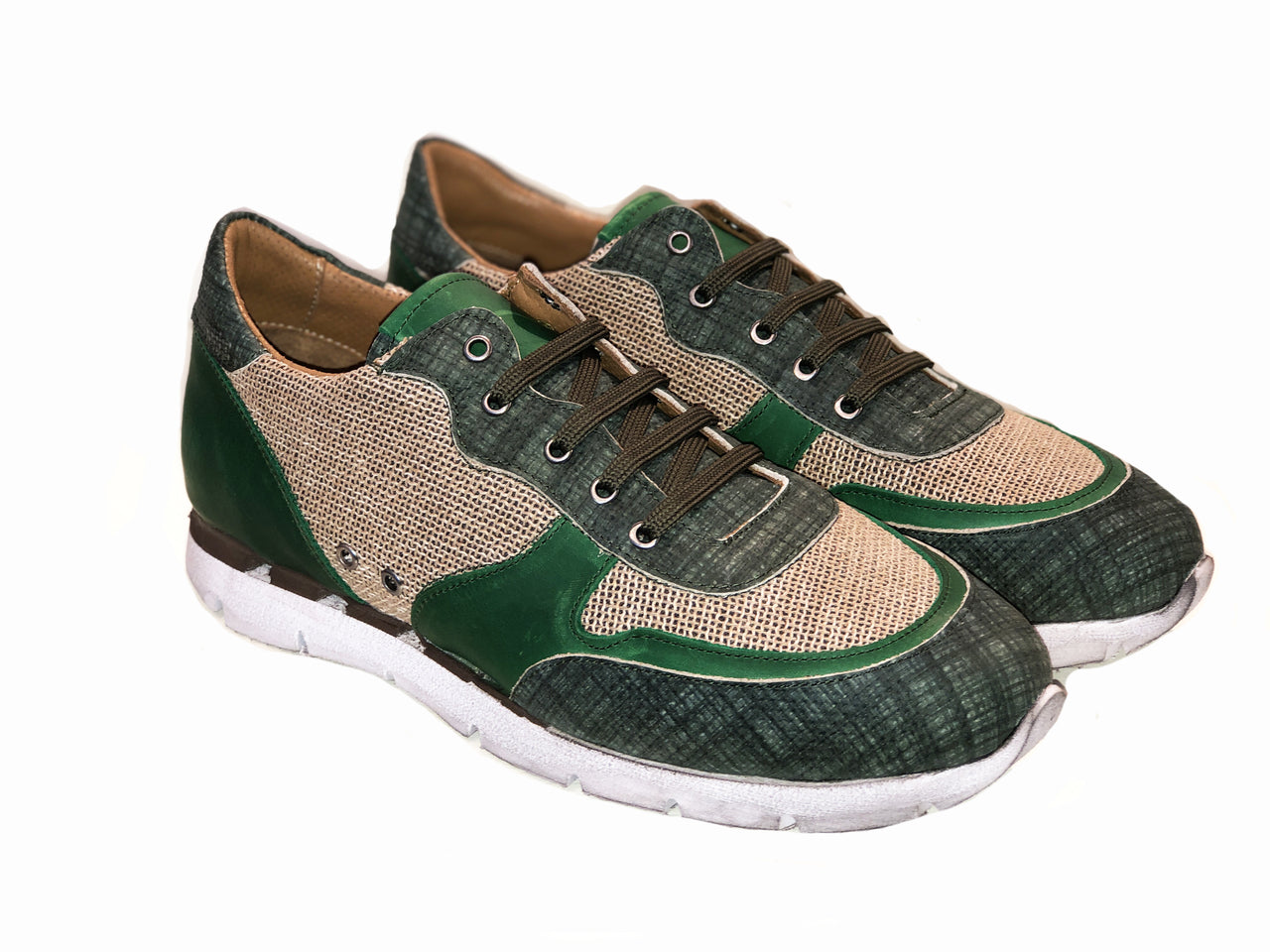Pelle Line Exclusive 8119 Casual Lace Up Sneaker - Green Multi