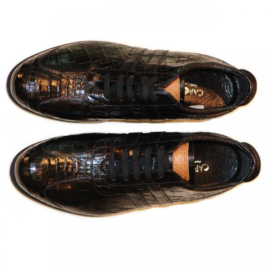 Caporicci 9412 Genuine Alligator Sneaker - Black