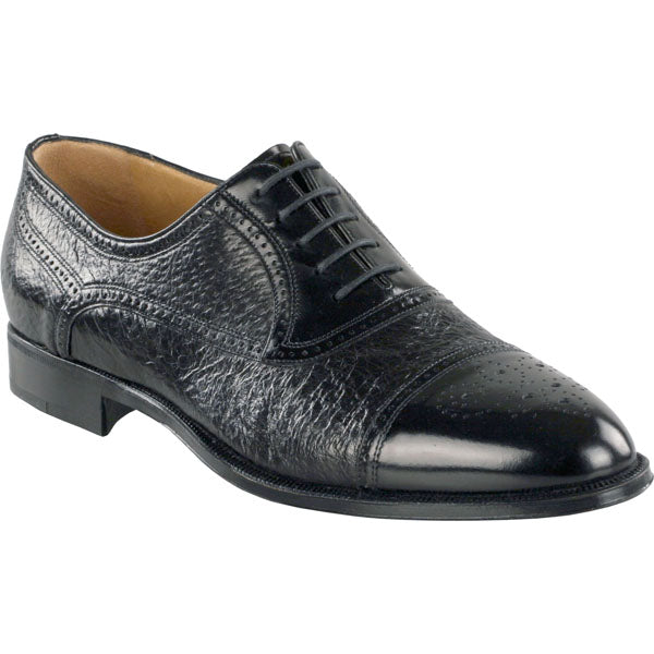 Moreschi Abano Soft Peccary & Calfskin Cap Toe Lace Up - Black