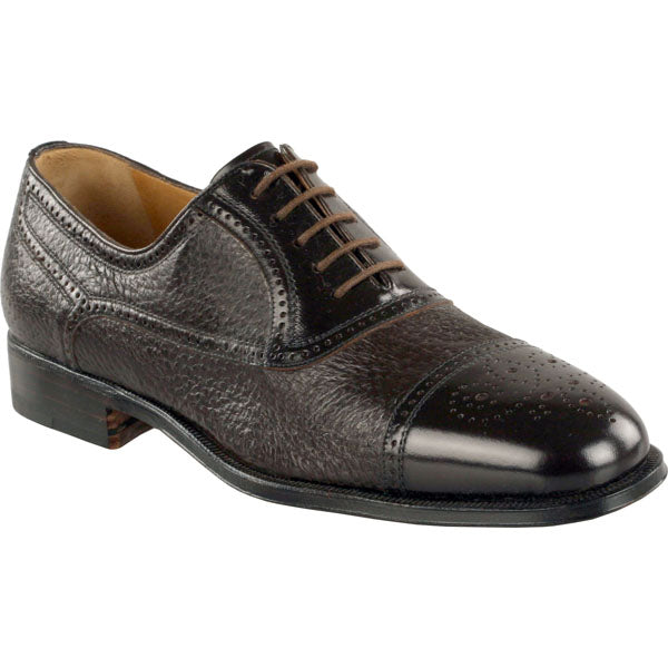Moreschi Abano Soft Peccary & Calfskin Cap Toe Lace Up - Brown