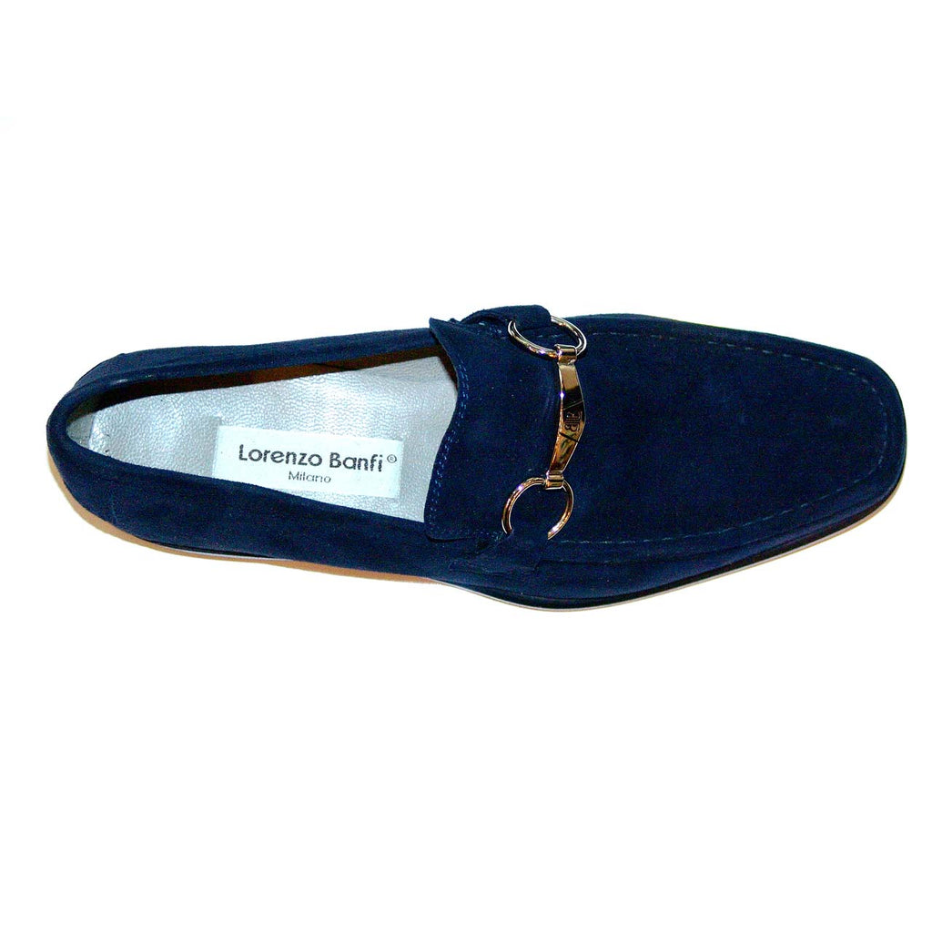 Lorenzo Banfi 626F Suede Bit Loafer - Navy