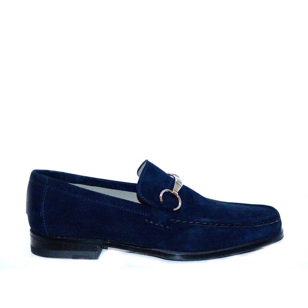 Lorenzo Banfi 626F Suede Bit Loafer - Navy