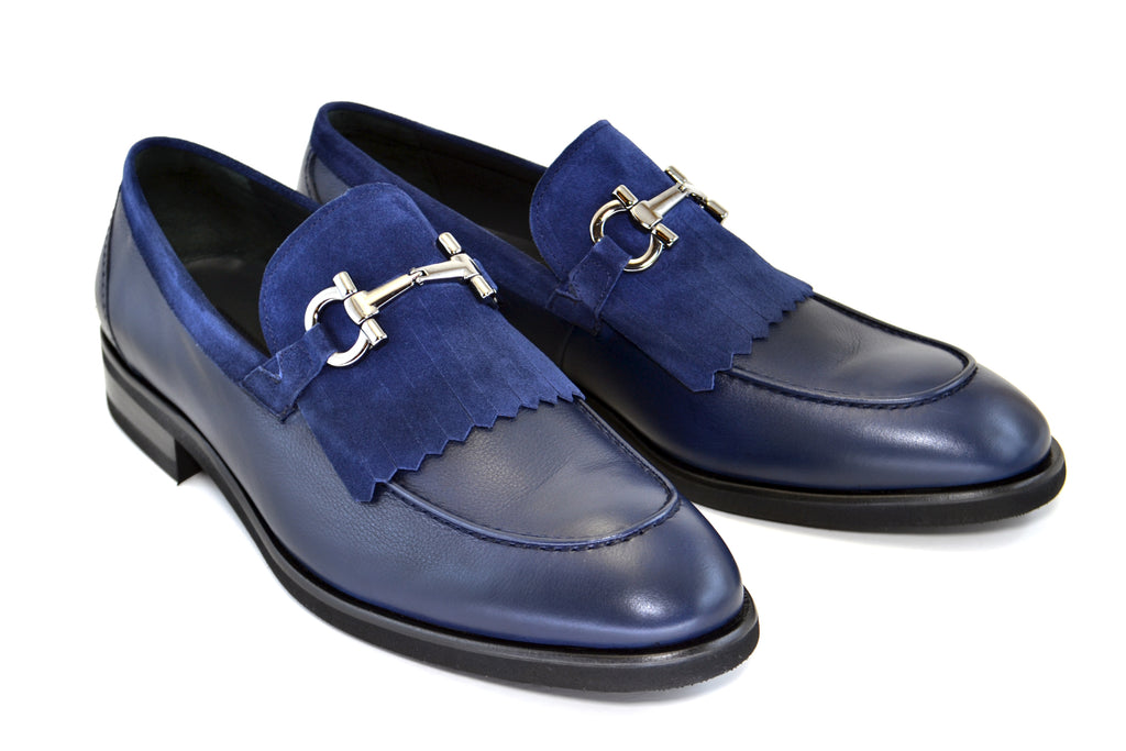 Corrente 5454HS Kiltie Buckle Loafer - Navy