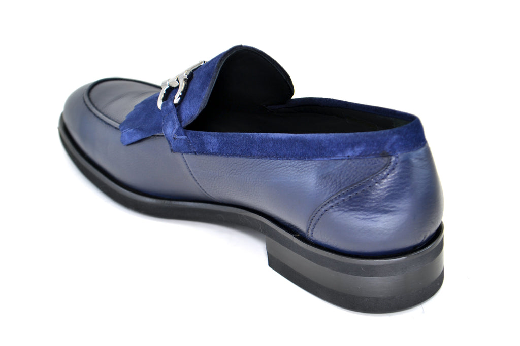 Corrente 5454HS Kiltie Buckle Loafer - Navy