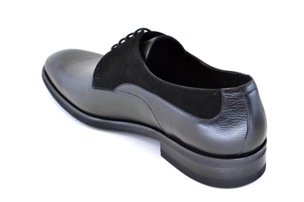 Corrente 5341HS Leather/Suede Plain Toe Lace Up - Black