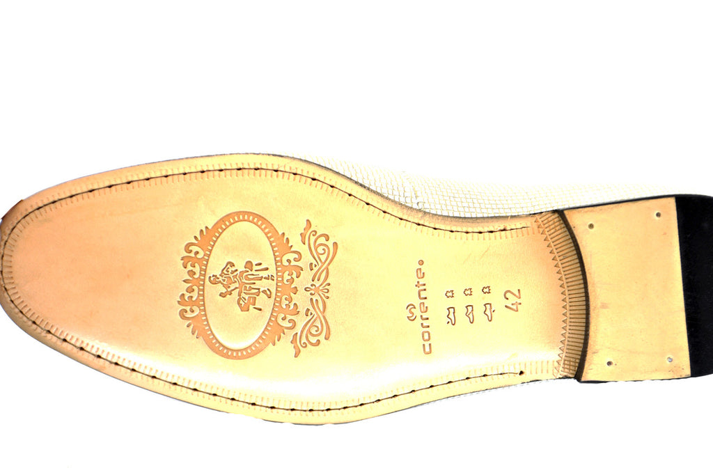 Corrente 4661HS Textured Double Monk Strap Loafer - white