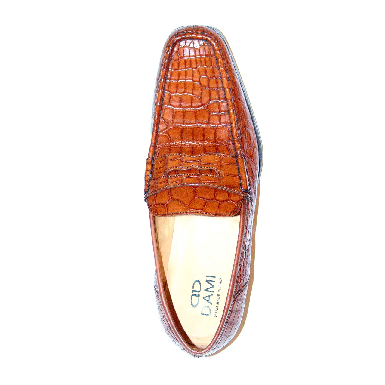 Dami 2678 Genuine Baby Alligator Penny Loafer - Tan