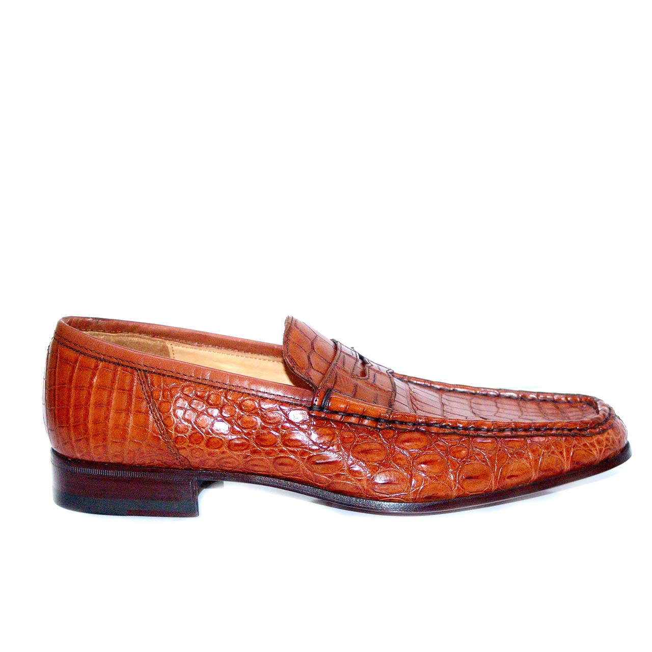 Dami 2678 Genuine Baby Alligator Penny Loafer - Tan