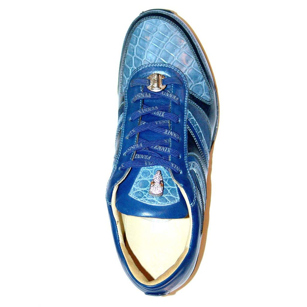 Fennix 3045 Genuine Alligator & Calfskin Two Tone Sneaker - Blue