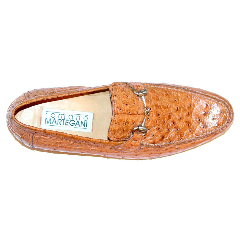 Romano Martegani 4825 Genuine Ostrich Bit Buckle Loafer - Tan