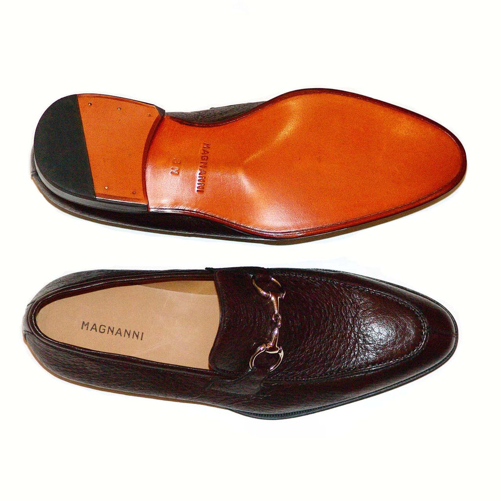 Magnanni 13908 Soft Peccary Leather Buckle Loafer - Brown