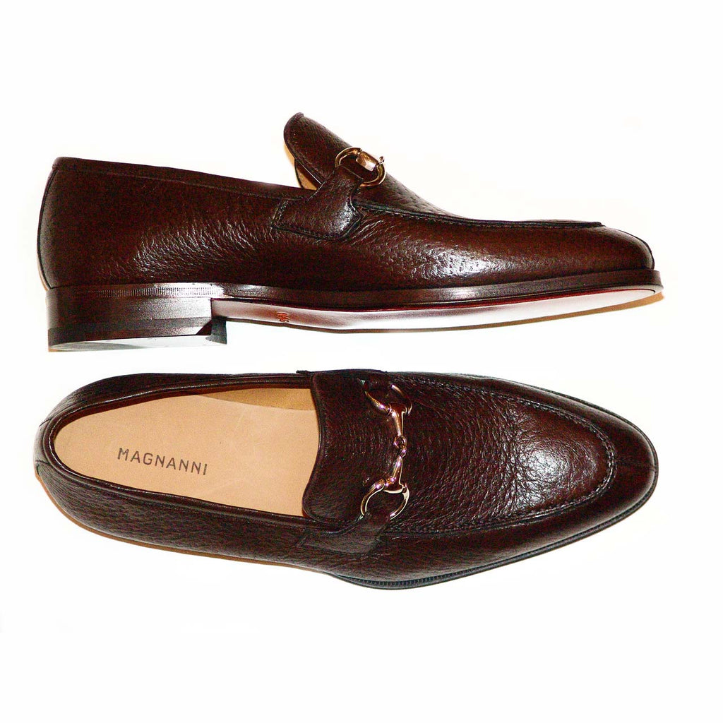 Magnanni 13908 Soft Peccary Leather Buckle Loafer - Brown