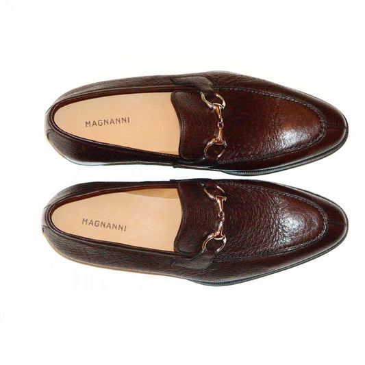 Magnanni 13908 Soft Peccary Leather Buckle Loafer - Brown