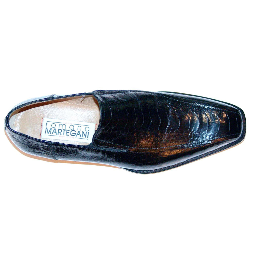 Romano Martegani 714625 Genuine Ostrich Plain Loafer - Black