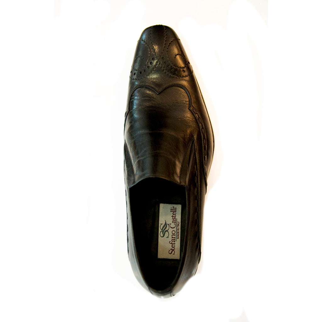 Stefano Castelli 6585 Wingtip Loafer - Black